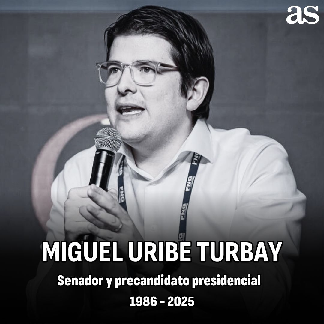 • Luto en Colombia: Muere Miguel Uribe Turbay, senador y precandidato a la presidencia de Colombia, tras el atentado que sufrió en Bogotá

• El político de 39 años estaba ingresado en la Fundación Santa Fe, donde su estado de salud empeoró tras ser operado de urgencia