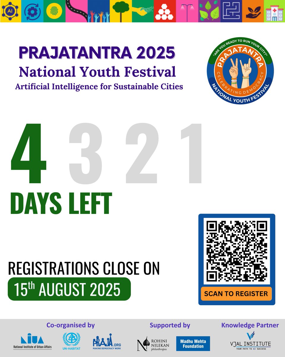 Praja.org (@prajafoundation) on Twitter photo Only 4 days left to register for Prajatantra 2025! Secure your spot now!
Check the link in bio for registration details
Hurry! Registrations close on 15th August 11:59 PM IST.
<a href="/milindmhaske/">milind mhaske</a> | <a href="/priyanka47/">priyanka</a> | Meghna Indurkar | <a href="/Kunaljit_B/">Kunaljit Bhatta</a> | Pratik Jagtap
#Prajatantra2025 Only 4 days left to register for Prajatantra 2025! Secure your spot now!
Check the link in bio for registration details
Hurry! Registrations close on 15th August 11:59 PM IST.
<a href="/milindmhaske/">milind mhaske</a> | <a href="/priyanka47/">priyanka</a> | Meghna Indurkar | <a href="/Kunaljit_B/">Kunaljit Bhatta</a> | Pratik Jagtap
#Prajatantra2025