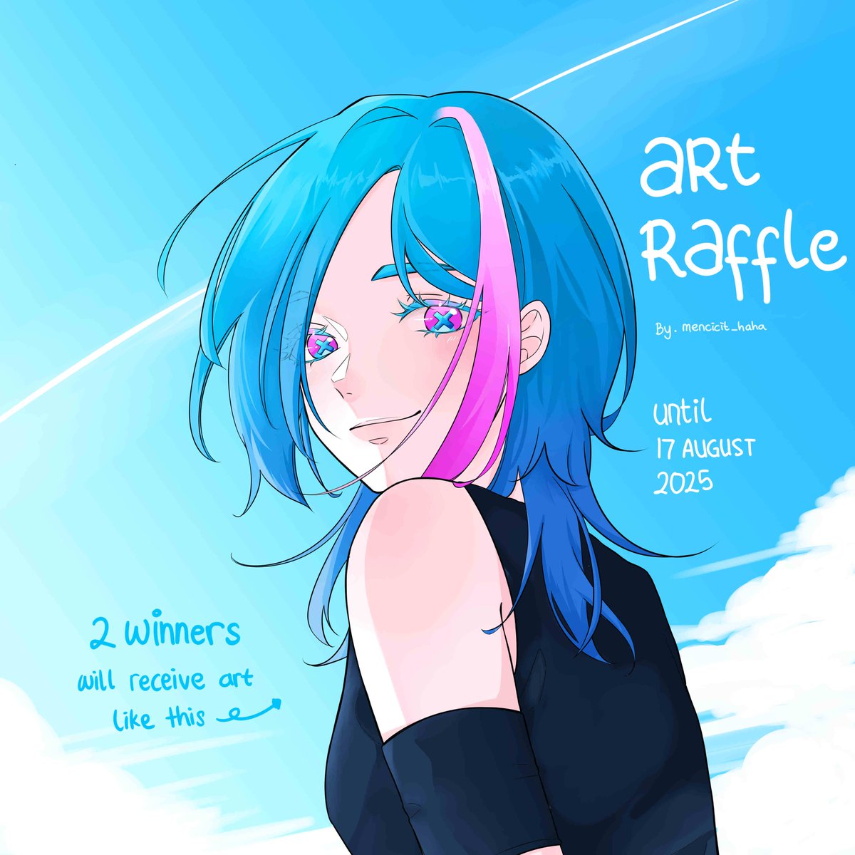 Ha_Zwel's tweet photo. 🚀ART RAFFLE LIFTOFF IN 3... 2... 1...!! 🚀

Hey there! It’s been a while since my last art raffle—so I’m picking 2 lucky winners to get art like this for your OC or Vtuber! 

📅 Ends: 17 August 2025

How to Enter:
💙 Follow + Retweet
💙 Drop your OC/Vtuber character

#artraffle https://t.co/eoOnEmQ04G