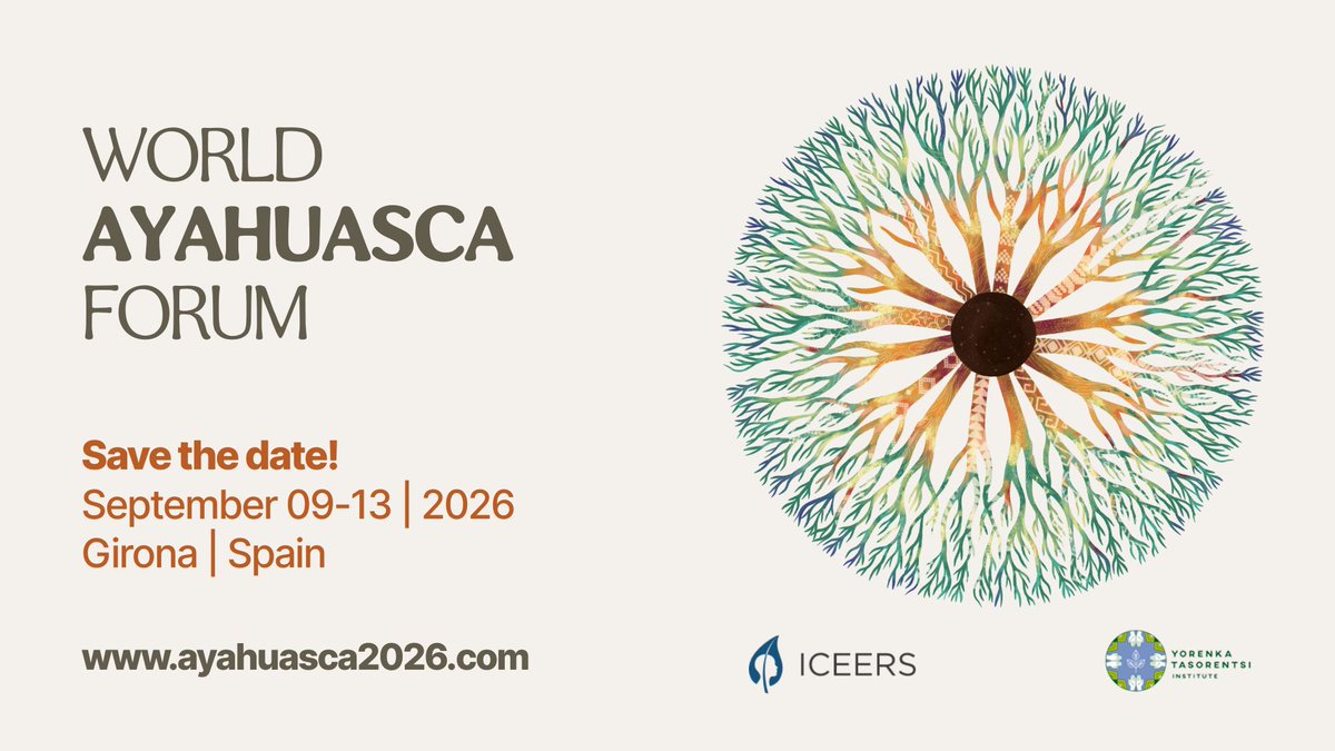 AyaConference's tweet image. Big news! 🌿

The World Ayahuasca Conference has evolved into the World Ayahuasca Forum — a global gathering for dialogue, culture, and science around ayahuasca.

📅 Learn more and stay updated: ayahuasca2026.com