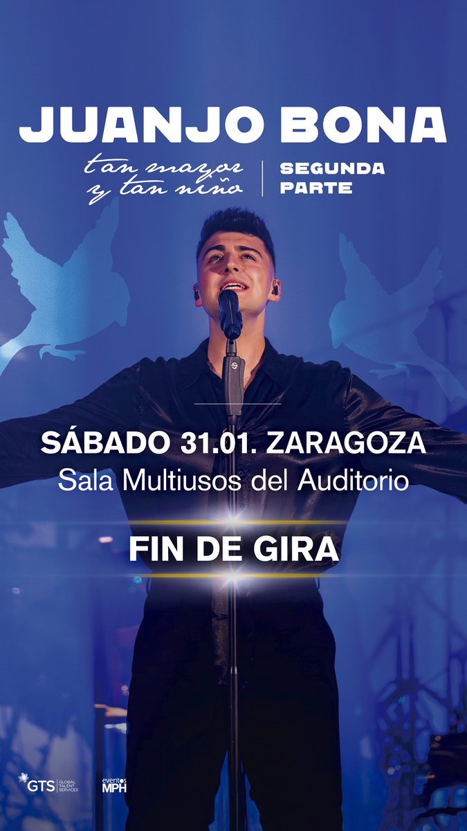 ¡Fin de gira de JUANJO BONA en ZARAGOZA! 🤍

🎫 No te quedes sin tu entrada, últimas disponibles: entradas.ibercaja.es/compra/juanjo-…