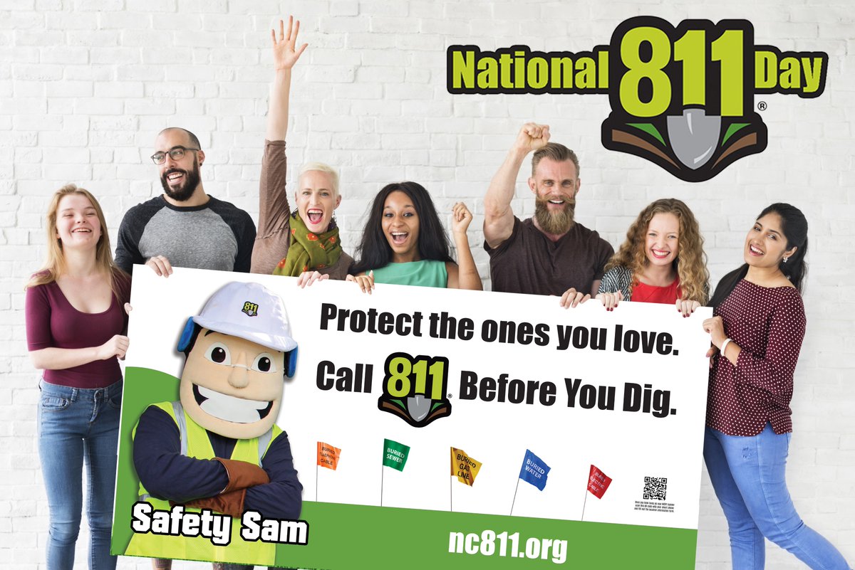NC_811's tweet photo. Happy National 8-11 Day!
August 11 is a great reminder for homeowners and professional contractors to always call 811 before digging. This free service helps prevent accidents by identifying underground utility lines—keeping you and your community safe.

Whether you're planting a tree or starting a major project, contacting 811 first is a smart and simple step.

📣 Help us spread the word—like and share this post to keep safety top of mind all year long! Learn more at https://t.co/xO4NK0V37G