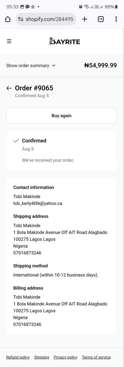 Dr_Rawgged's tweet photo. @Bayritejewelry please I ordered for an item since 5th of august and I am yet to receive the item. I was also charged for international shipping. Why? https://t.co/r7GObHihig