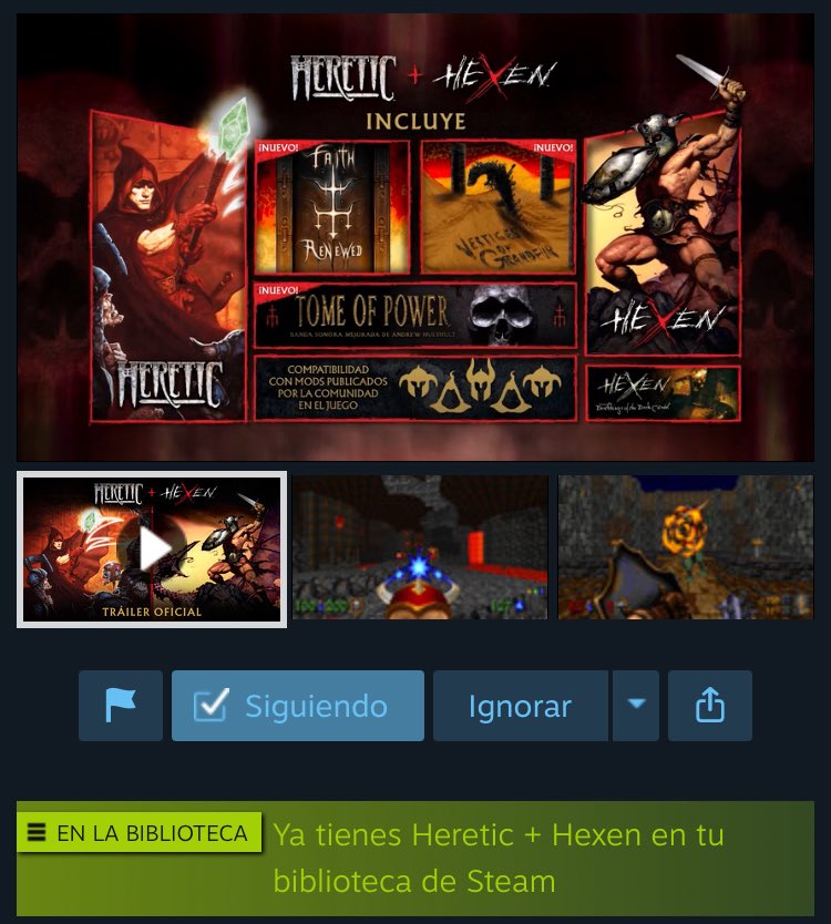 javysouls's tweet image. Qué súper guay, he ido a @Steam y como ya tenía los originales, se me han agregado a mi biblioteca, las versiones remasterizadas de #Heretic y #Hexen. 
Mil gracias @bethesda_ESP 😻❤️ @idSoftware @RavenSoftware @NightdiveStudio @Xbox_Spain
