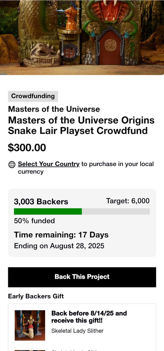 Snake Lair Playset crowdfund is halfway there!

creations.mattel.com/products/maste…