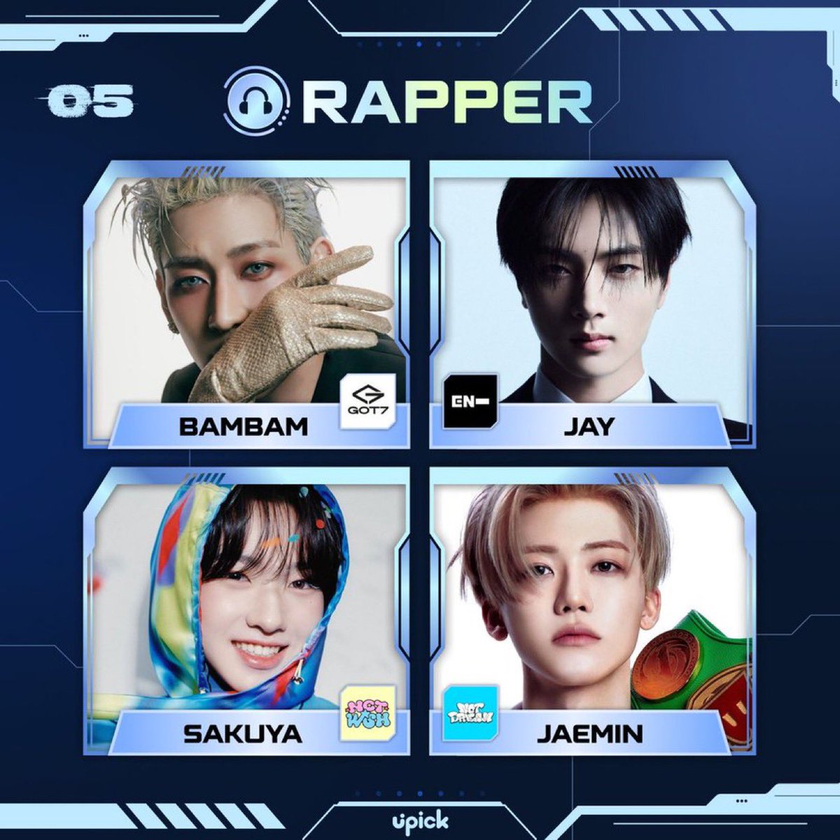 แรปเปอร์พี่ๆ :  🖤💣⛓️🕶️🌪️🎱☕️☠️💀
ซาคุยะ : 💘💓🎀🧸🎡🍬🍭🥤🍦🥰