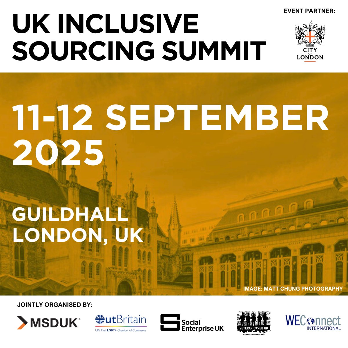 📣 Just 1 month to go!

Join us at the UK Inclusive Sourcing Summit 2025 on 11–12 Sept at London’s Guildhall.

Network with diverse suppliers &amp; shape the future of procurement.

🌐 Find out more and book now: msduk.org.uk/msdukevent/uk-…
#InclusiveProcurement #SupplierDiversity