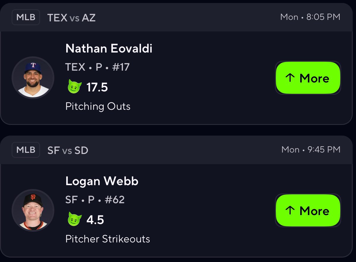 MLB DAILY DOUBLE ⚾️⭐️

$100 TO 2 PEOPLE WHEN WE GO 2/2. 🚀

LIKE &amp; RETWEET TO ENTER. ❤️

#PrizePicks | #GamblingX

ALL MY PLAYS FOR 50% OFF! ⬇️
dubclub.win/r/p/pri-ybejb/…