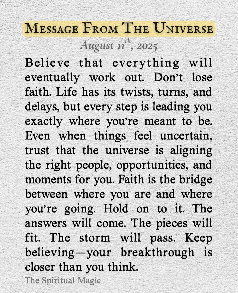 Message from the universe
