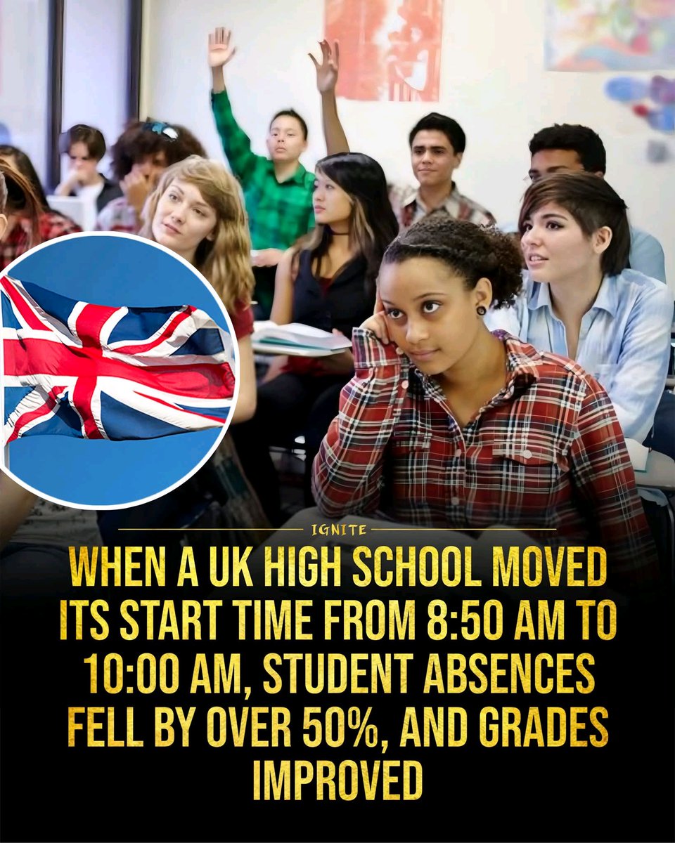 digismarties's tweet image. A UK school shifted start times to 10 AM, and it changed everything! Absences dropped by 50%, and students thrived. 📚💪 #EducationMatters #InspirationForChange