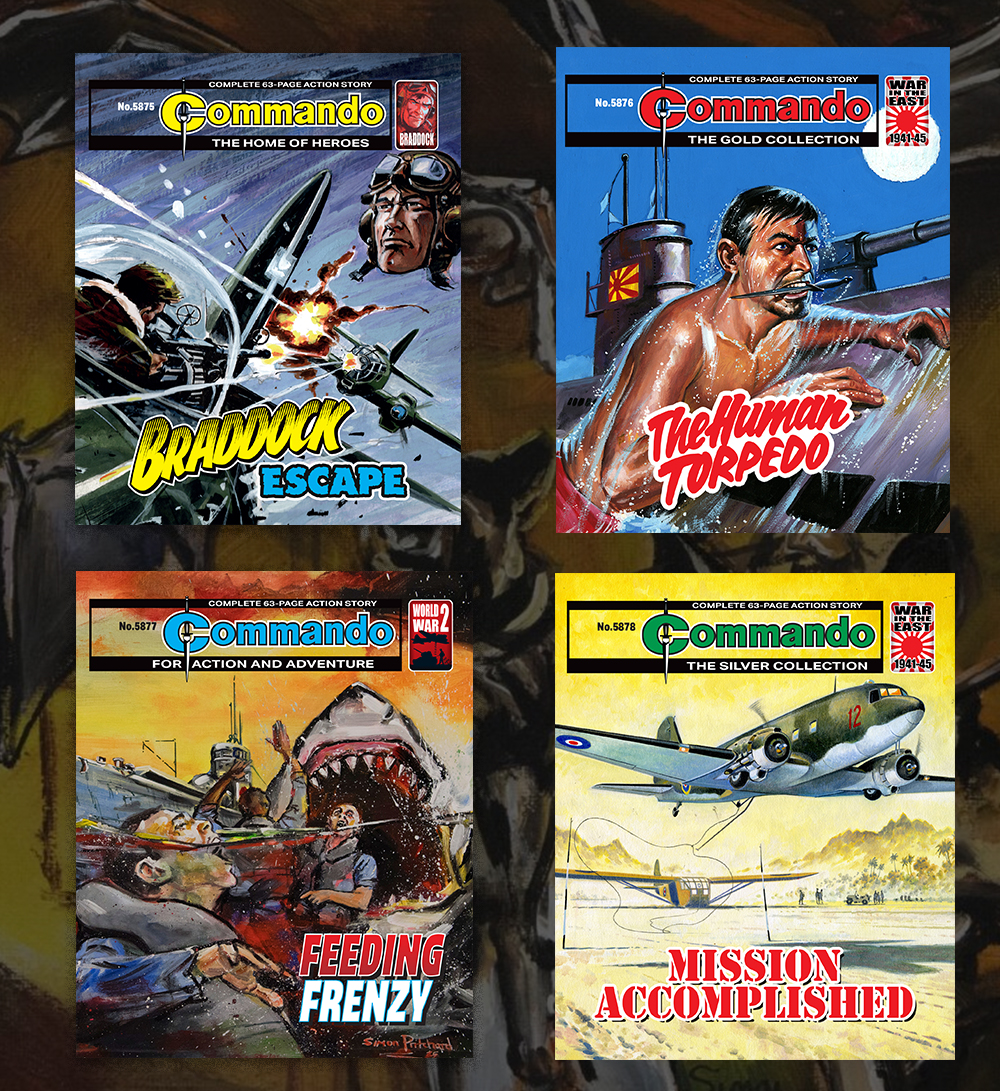 CommandoComic's tweet photo. Holy Toledo! Issues 5875-5878 are on sale now! Get your copies from https://t.co/Hit0cuX3d2 - QM https://t.co/V6Rex2Itc1