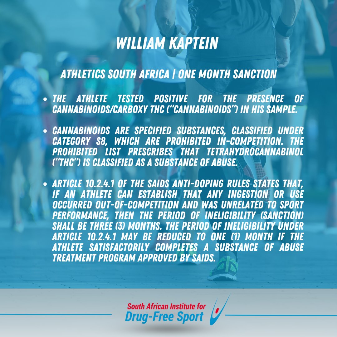 drugfreesportZA's tweet image. Fair play matters! Check out the latest doping cases &amp;amp; sanctions in South African sports for August 2025. Let&apos;s keep our games clean. 

Find the link: drugfreesport.org.za/recent-doping-…

#DopingFree #PlayFair #SouthAfricanSport #DopingCases2025