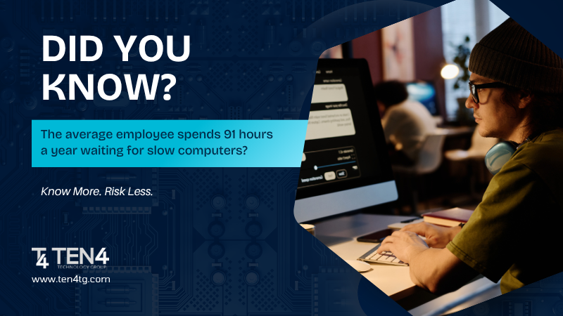 ten4_tech's tweet image. Slow computers don’t just waste time, they drain productivity and profit.

Upgrade your systems and let your team focus on what really matters.

#TeamTen4 #TechThatWorks #WorkFaster