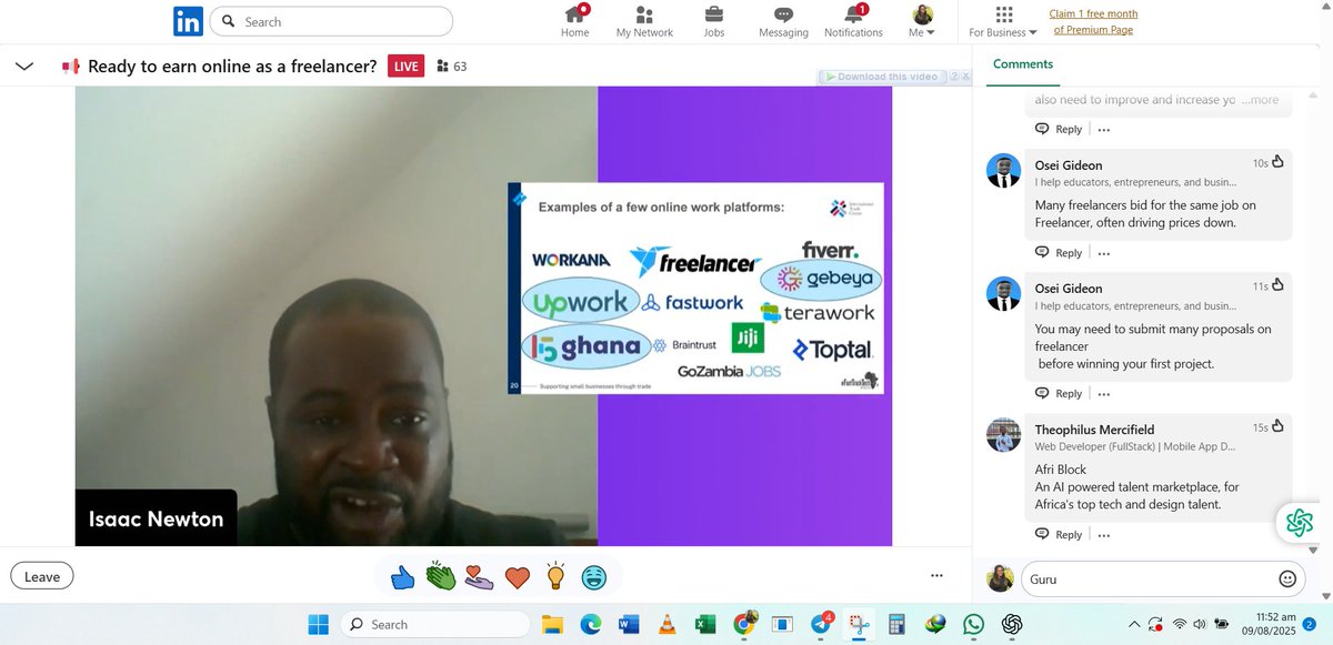 TATF_Ghana's tweet photo. 🚀 Huge THANK YOU to the Digital Moonshot Team for last Saturday’s Freelancer Training! 💼 Learned to optimise profiles, win global clients, gain $$$ tips &amp; join a thriving community. Special thanks to all facilitators, partners and participants!  🌍💪 #tatf2025 https://t.co/SrRbkV3rCg