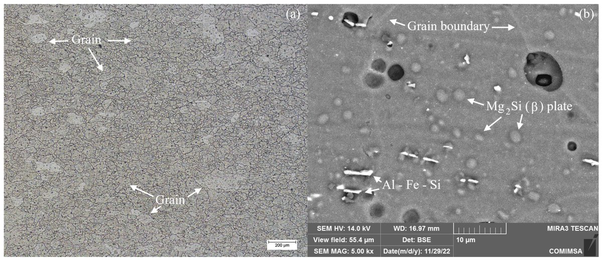 Applsci's tweet image. 🔥 Read our Highly Cited Paper
📚 Enhancing the #MechanicalProperties of a 6061 #AluminumAlloy by #HeatTreatment from the Perspective of #TaguchiDesignofExperiments
🔗 mdpi.com/2076-3417/14/1…
👨‍🔬 Isidro Guzmán-Flores et al.
🏫 @UAdeC / @UAEM_MX / @CIDESIMX / @innovabienestar /