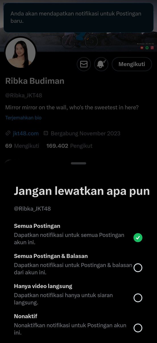 imjimn memngimkumti kemsemhanriamnu dimk <a href="/Ribka_JKT48/">Ribka Budiman</a> ♥️