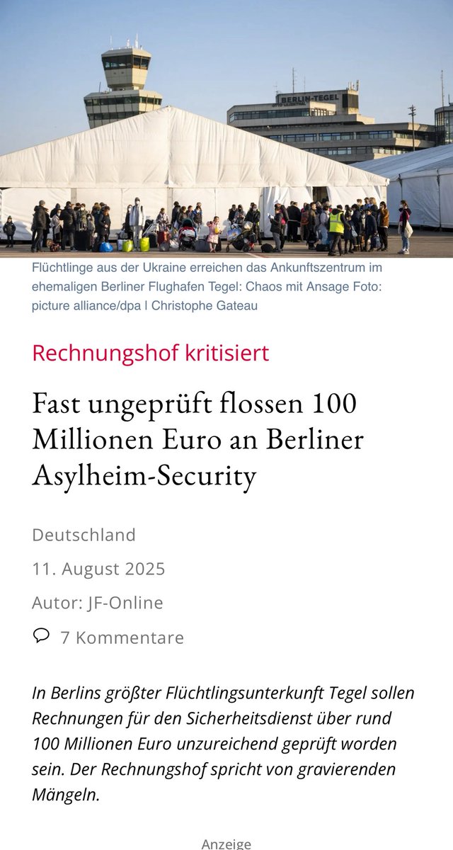 100 MILLIONEN Euro für die Security EINES Asylheims.