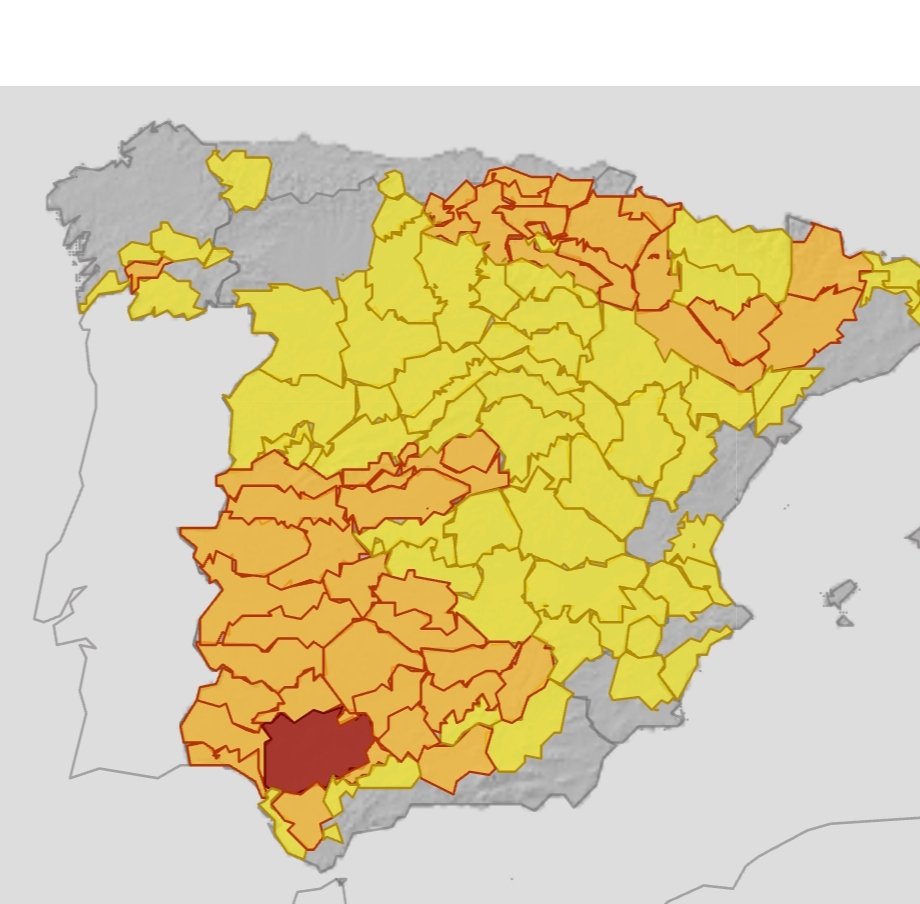 SEVILLA: Atención el martes si tienes que viajar a la provincia de Sevilla o si vives en ella.
Aviso ROJO (extremo) por temperaturas hasta 44°C.
Sensación constante de abrir la puerta de un horno encendido. 
Máxima precaución.