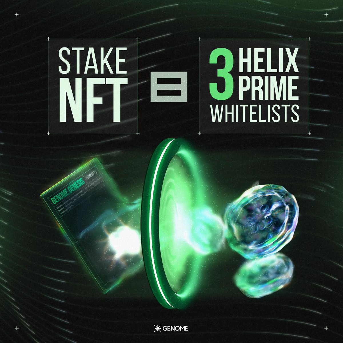 🧬 Genesis Stakers Go Prime

Stake your Genesis NFT → Get 3x Helix Prime whitelists 🎟️

Lock it in now and secure priority access to $NOME, the first of many exclusive benefits only for stakers

One stake, three keys to the gate