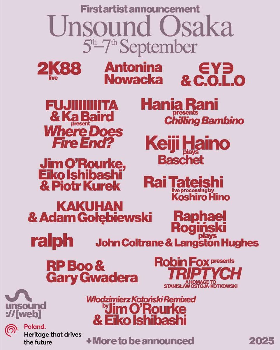 8/30から大阪でスタートする企画展『sakamotocommon OSAKA 1970/2025/大阪/坂本龍一』会期中に開催されるスペシャルイベント、「Unsound Osaka」のチケット（9/5, VS.会場分）を発売開始しました。

ーー
Unsound Osaka at VS.
公演日時：2025年9月5日（金）
18:00 OPEN 19:00 START
会場：VS.
ーー