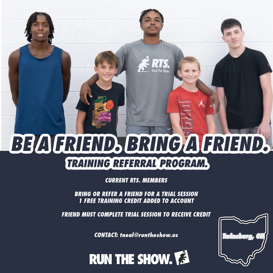 Be a Friend. Bring a Friend. 

Current RTS Members in NE Ohio, bring or refer a friend &amp; earn 1 FREE credit added to your account! 

Friend must COMPLETE free trial session to receive credit