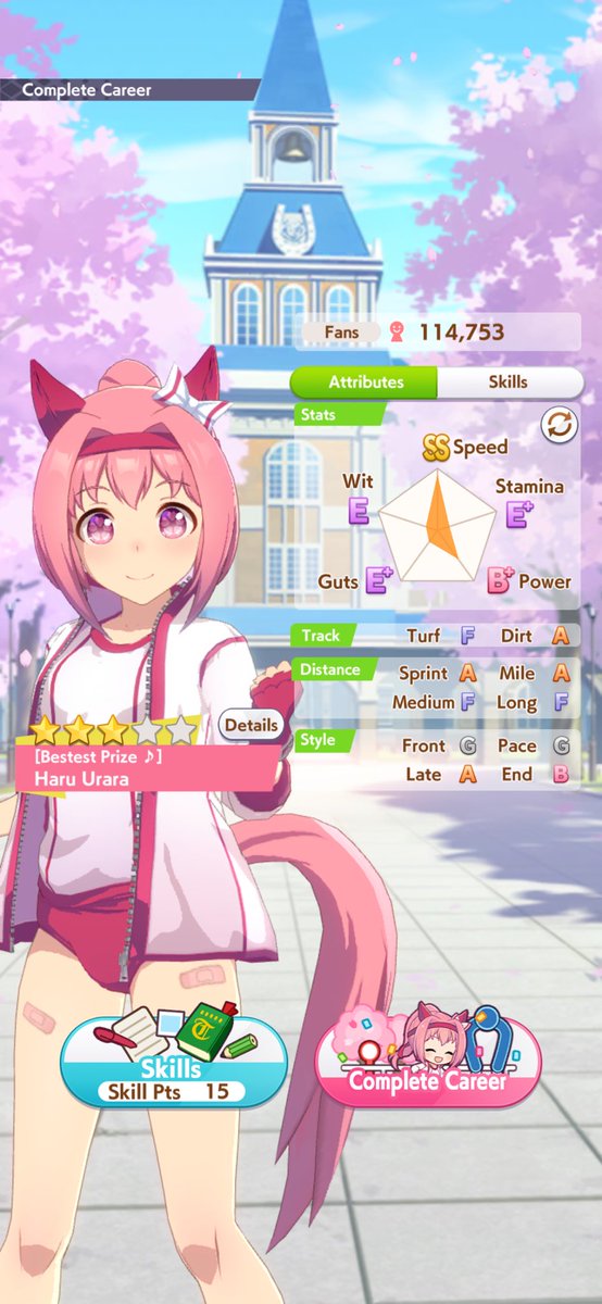 chalupachoco's tweet image. I made it guys!!! I got Haru that Championship Win she deserves🥹🥹🥹