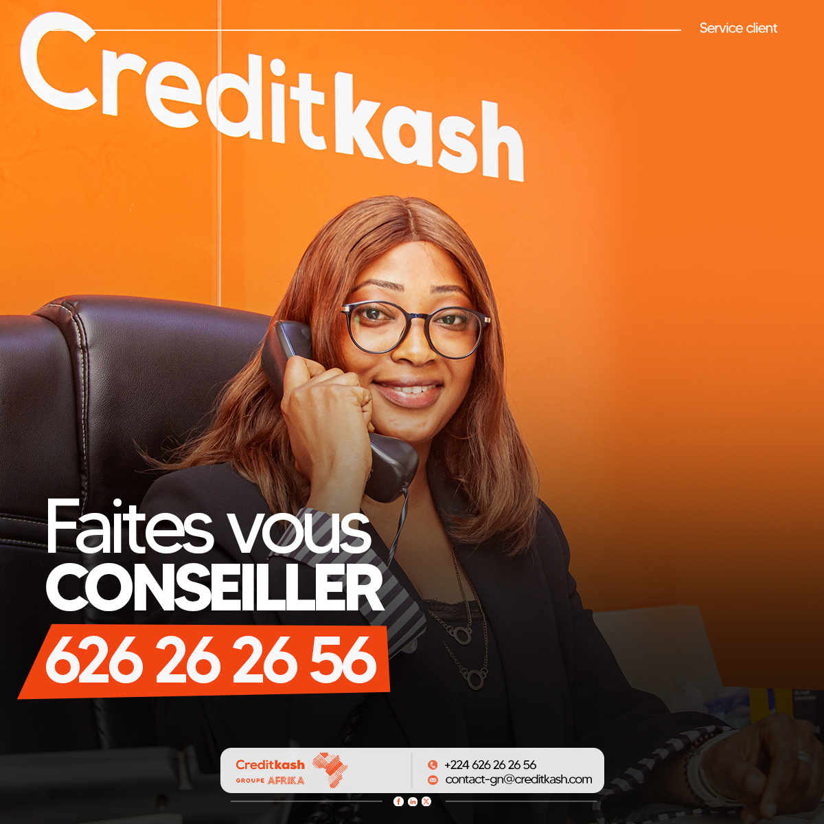 KashCredit's tweet photo. Vous avez une question sur nos services ou un besoin d’accompagnement financier personnalisé ?

Appelez dès maintenant nos conseillers au 626 26 26 56 pour toute prise en charge.

#Creditkash #microfinance #ck #serviceclient https://t.co/ldtm0fLOoD
