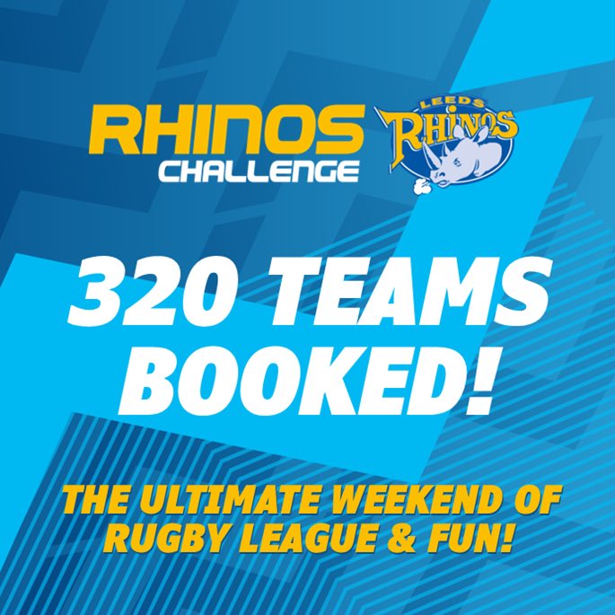 🚨 320 Teams Already Booked! 

Bookings are flying in for the 2026 Rhinos Challenge!

📆 8-11 May
🏉 U6-U12 Teams
🛌 £165-£240pp
✅ Team places available

📆 15-18 May
🏉 U7-U12 Teams
🏉 U12-U14 Girls Teams
❌ Festival at capacity 

✅ Book now at rhinoschallenge.co.uk