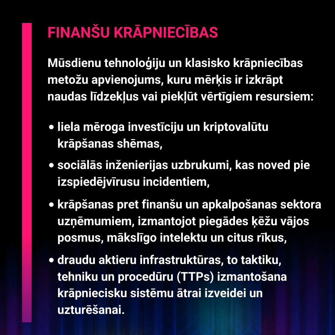 certlv's tweet image. 👨‍💻Mūsdienu finanšu krāpniecība kļūst arvien sarežģītāka – no kripto un investīciju shēmām līdz sociālās inženierijas uzbrukumiem un MI draudiem. Šogad #CyberChess iedziļināsimies uzbrucēju infrastruktūrā, taktikās un procedūrās.

📅Pasākums šogad notiks Rīgā no 29.-30. oktobrim.
