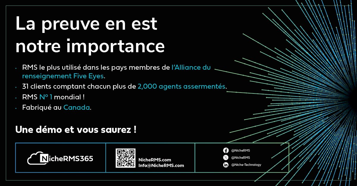 Niche Technology Inc. (@nicherms) on Twitter photo Rendez-nous visite au stand 418 aujourd'hui! <a href="/CACP_ACCP/">CACP / ACCP</a> #police #NicheRMS365 #NicheRMS #sécuritépublique Rendez-nous visite au stand 418 aujourd'hui! <a href="/CACP_ACCP/">CACP / ACCP</a> #police #NicheRMS365 #NicheRMS #sécuritépublique