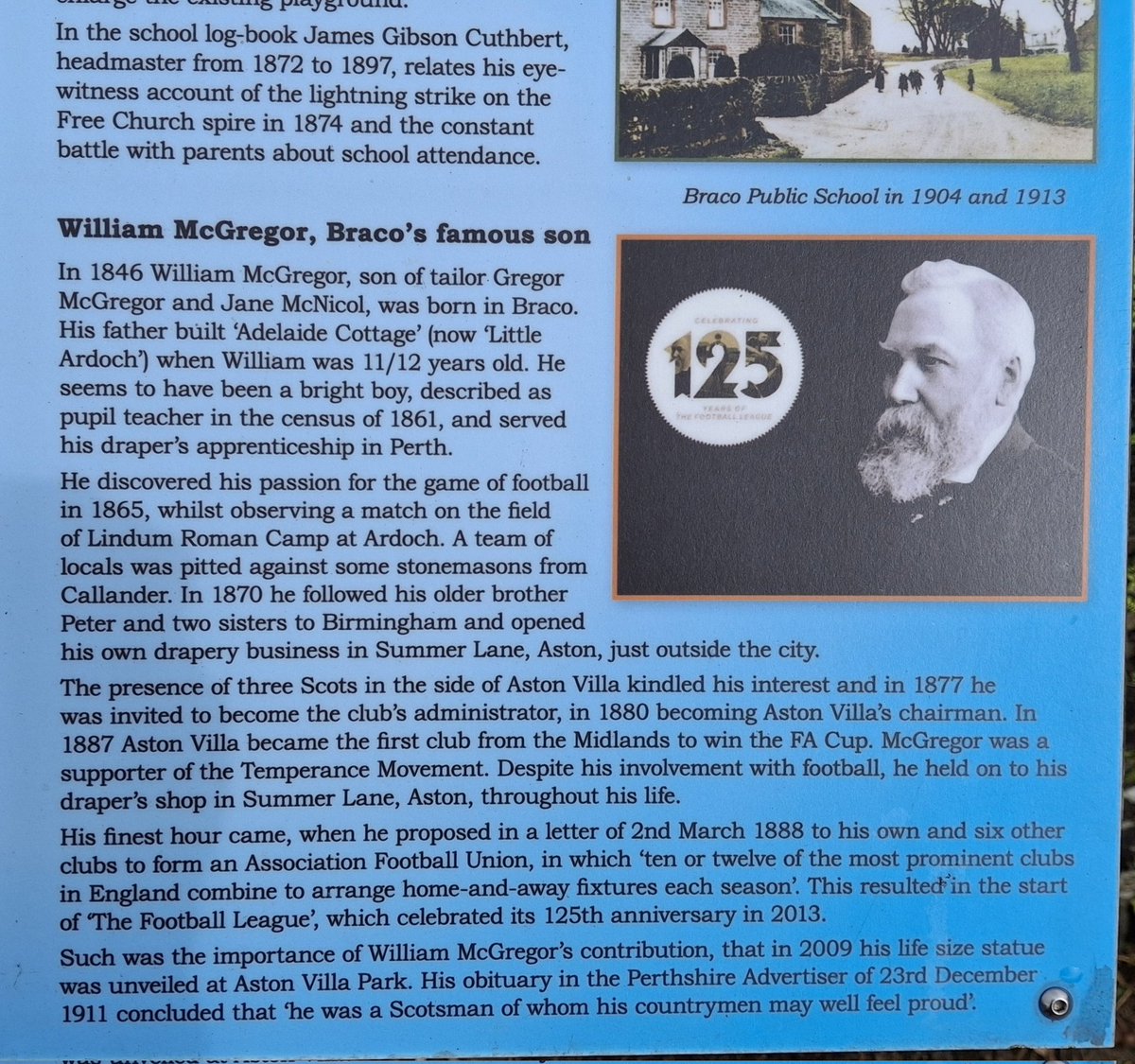 Not the most obvious of tourist destinations, but for the (football) historian a really interesting and important 'field of dreams' : the Ardoch Roman Fort, at Braco, where William McGregor reportedly first witnessed his first but definitely not his last, game of football!

#AVFC