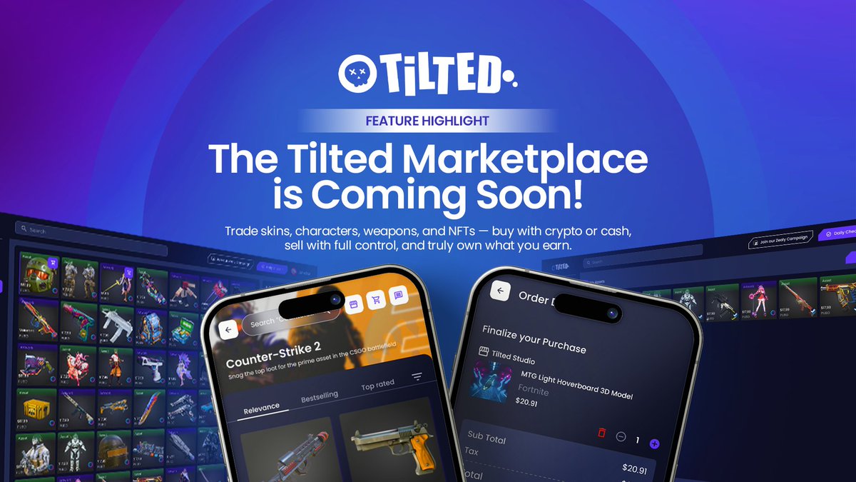 💎 Your Inventory, Your Economy

The @TiltedXYZ Marketplace is on the way—built for gamers who want full control over their gear.

✅ Buy skins, weapons, characters, or NFTs with crypto or fiat
✅ Sell on your terms with custom pricing and verified ownership
✅ Keep what you