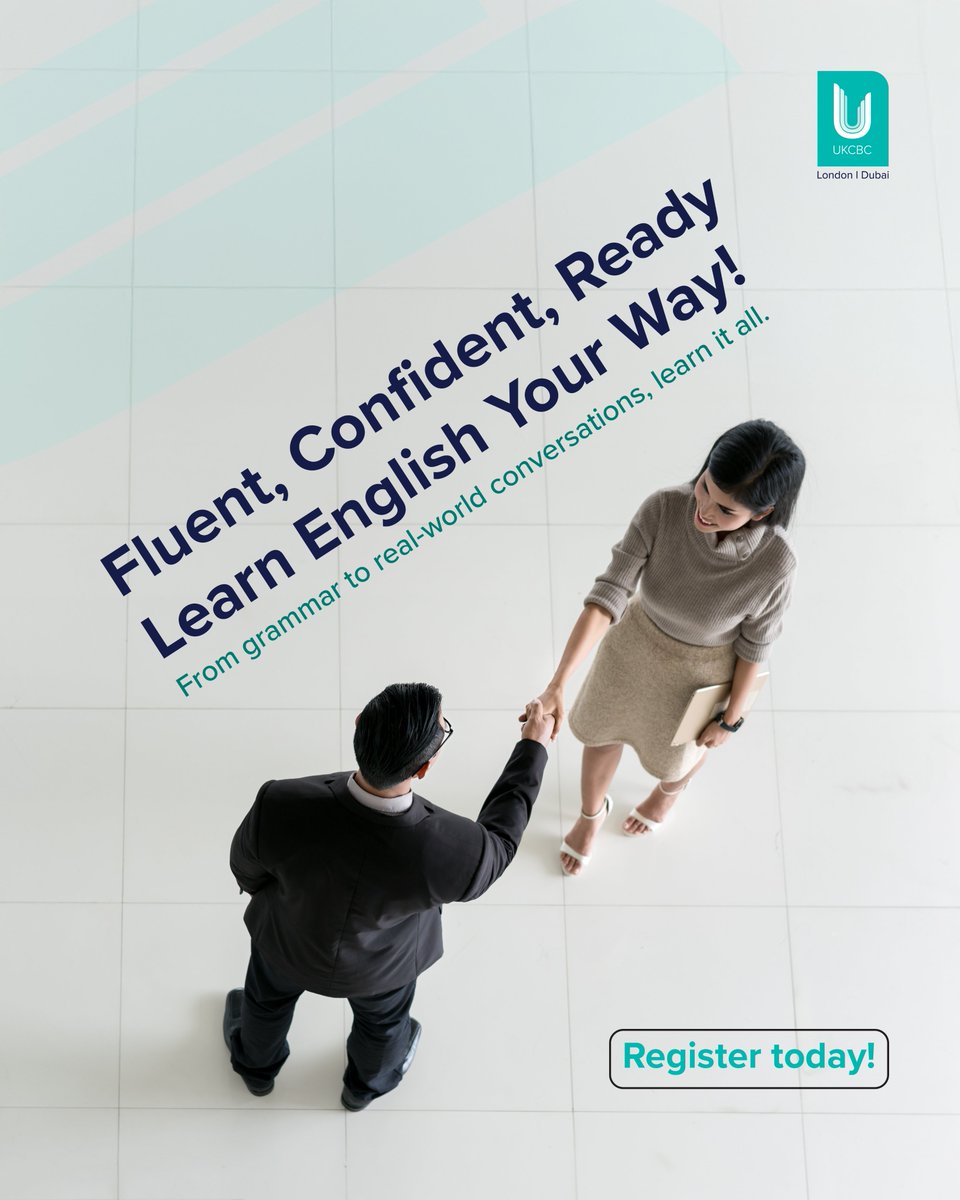 UKCBCUAE's tweet image. Business English Course
Focus on grammar, vocabulary, pronunciation, and communication.
Course approved by KHDA, ensuring quality education.
Call: +971 4 871 5333
Visit: ukcbc.ac.ae
#EnglishCourse #UKCBCDubai #AccreditedLearning