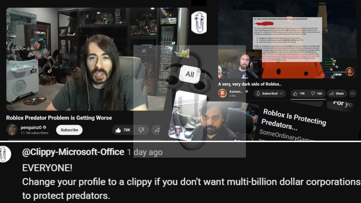danni_nicholas's tweet photo. EVERYONE! Change your profile to a clippy if you don't want multi-billion-dollar corporations to protect predators. #freeschlep #ClippyMovement https://t.co/f0DVaGl40k
