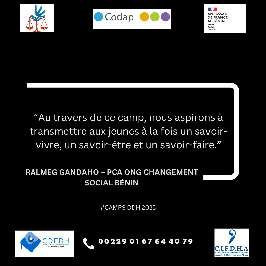 ✅ C'est partis pour le camp DDH 2025🎉
Ce matin nous avons officiellement lancé cette nouvelle édition avec une cérémonie d'ouverture riche en échanges et en inspiration.
