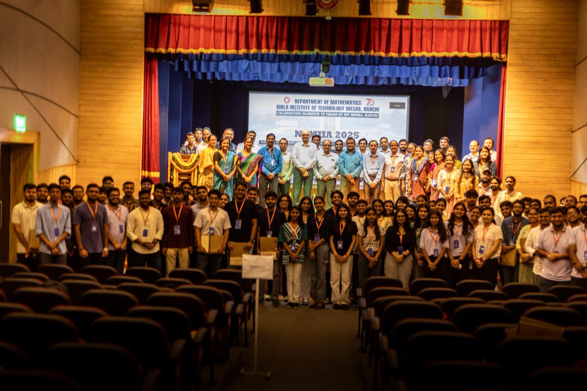 psmajeecfd's tweet photo. Department of Mathematics, BIT Mesra organized a two and half day national symposium NSMIAA 2025 during 8-10th August. It was funded by @ANRFIndia and #JCSTCI. https://t.co/ma3qTCcpIA