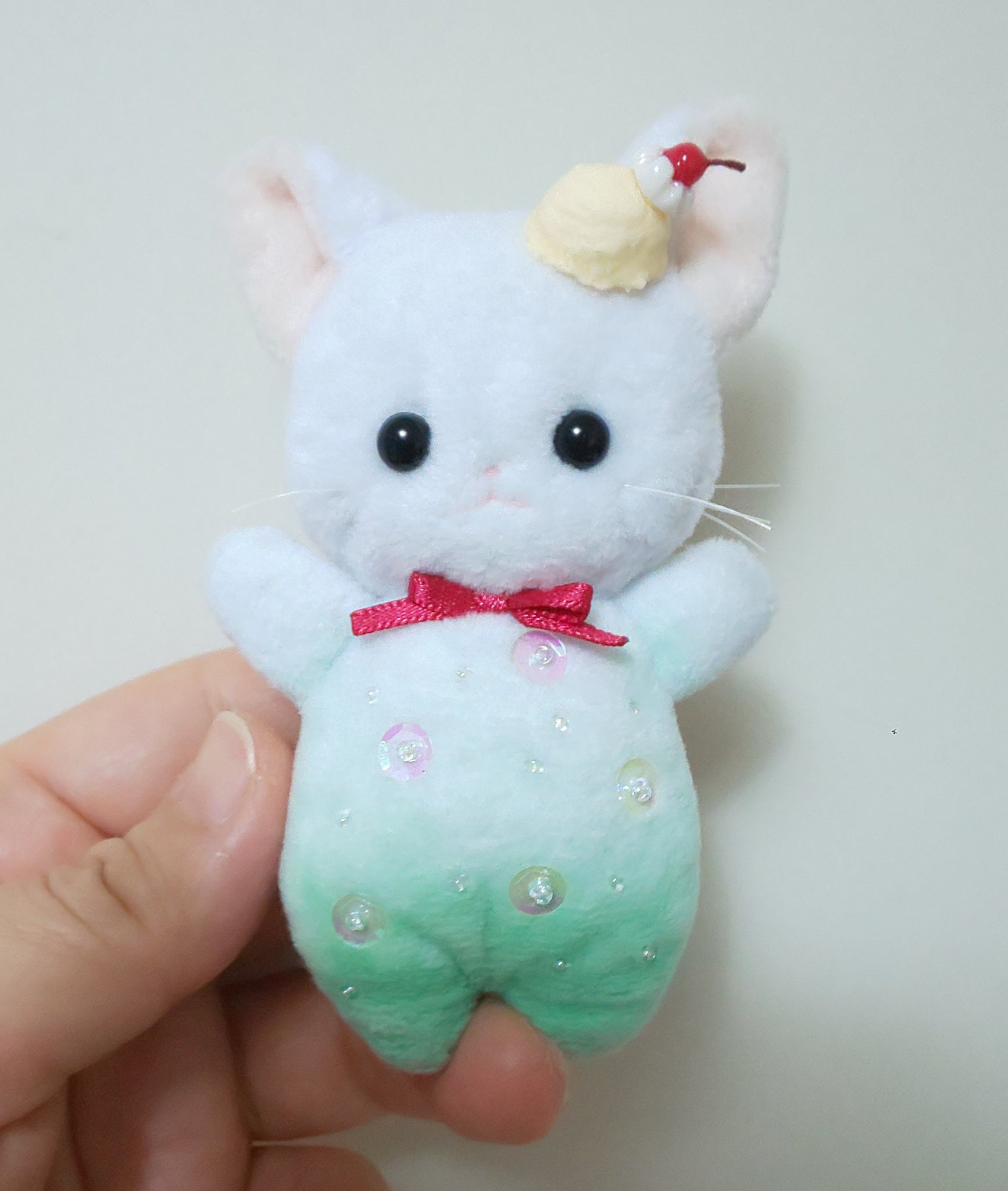 Lily Ribbon ハンドメイド カワスタ クリームソーダくまぬいぐるみ LilyRibbon - リリィリボン | Kawaii☆Stars カワスタ☆ハンドメイド