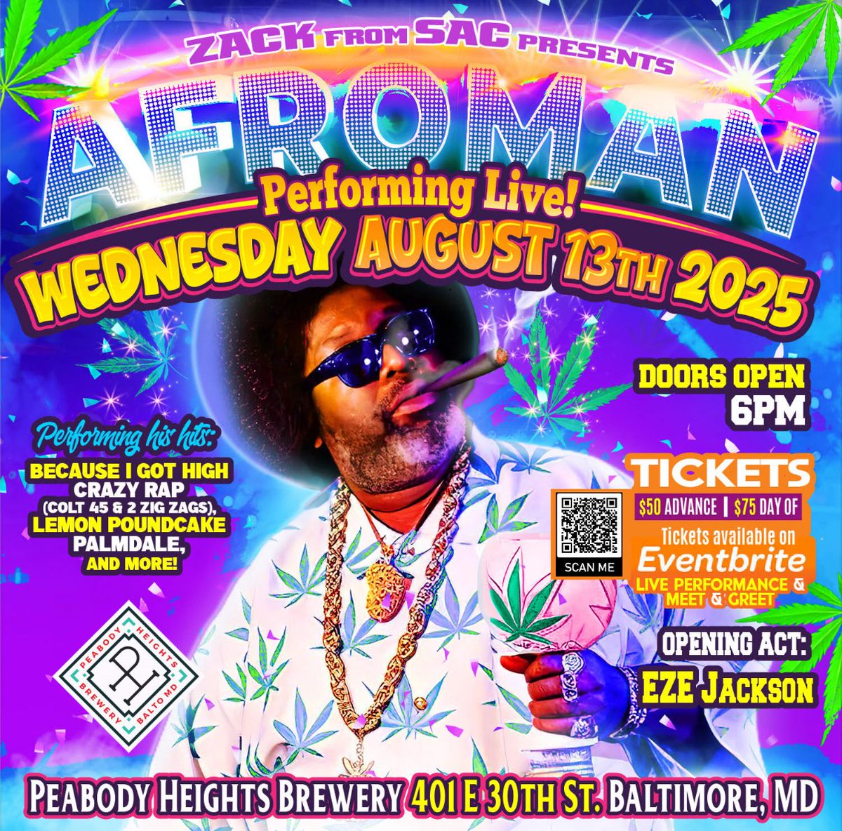 This Wednesday! <a href="/ogafroman/">Afroman</a> will be in the building.