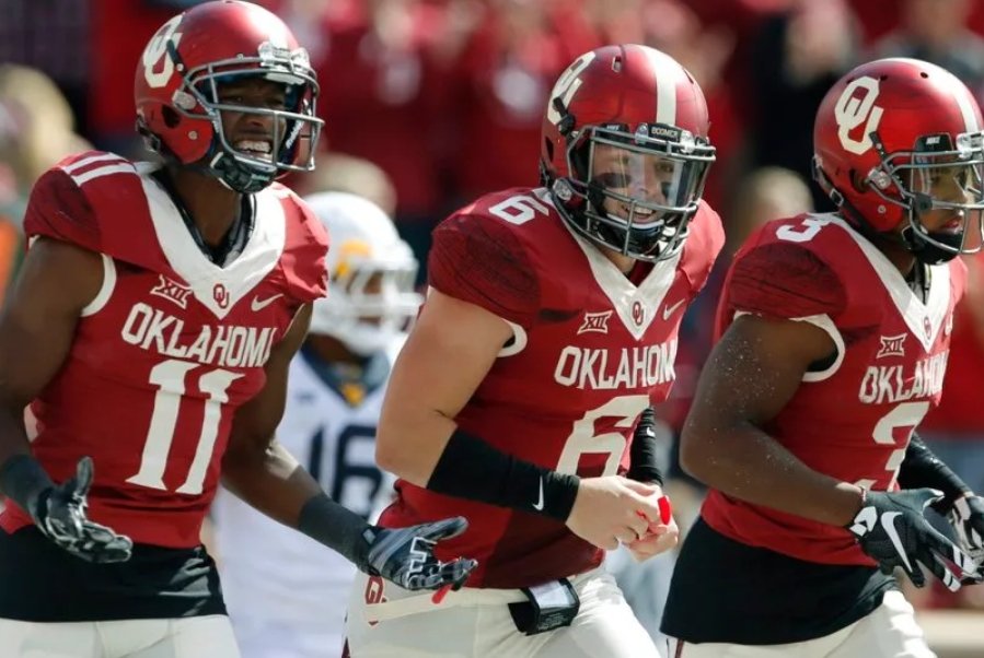 IsaiahTanner10's tweet photo. Maybe I'm blinded by nostalgia or maybe waking up at 2:45am for work is getting to me, but I feel like if OU got rid of those throwback uniforms and went with the roughrider's we would go undefeated and win a national championship. Just a thought @OU_Football #BoomerSooner https://t.co/FtbINK3k17