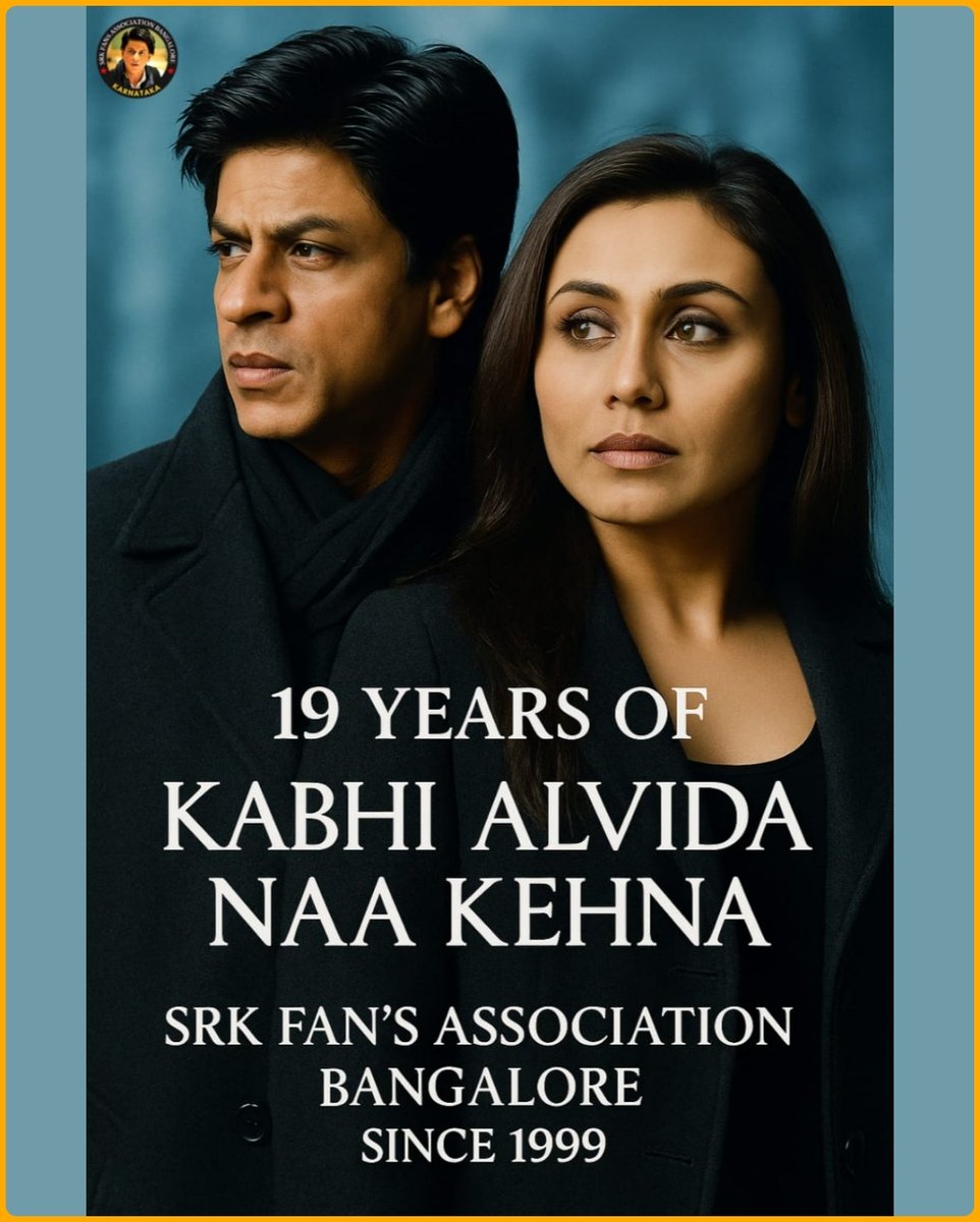 Srk_bangalore's tweet photo. 19 years ago, Kabhi Alvida Naa Kehna redefined love, loss, and second chances 💔✨
A story that still makes us feel every emotion like it’s the first time.

#19YearsOfKANK 
#ShahRukhKhan #SRK https://t.co/k1wFyvBdu0