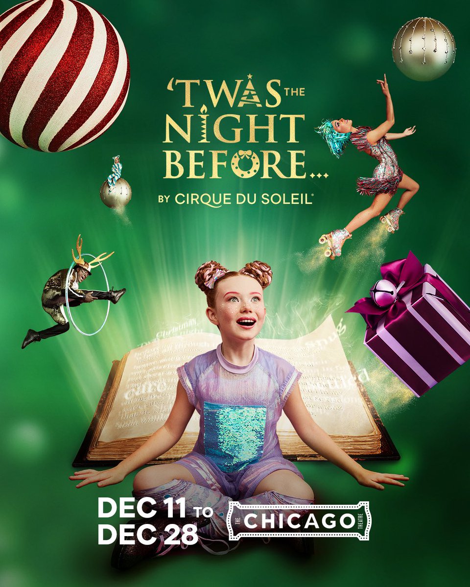 JUST ANNOUNCED: 'Twas the Night Before...by Cirque du Soleil returns to The Chicago Theatre for a limited holiday run from Dec 11-28!

Tickets are ON SALE now! 

🎟️: go.chicagotheatre.com/TwasTheNightBe…