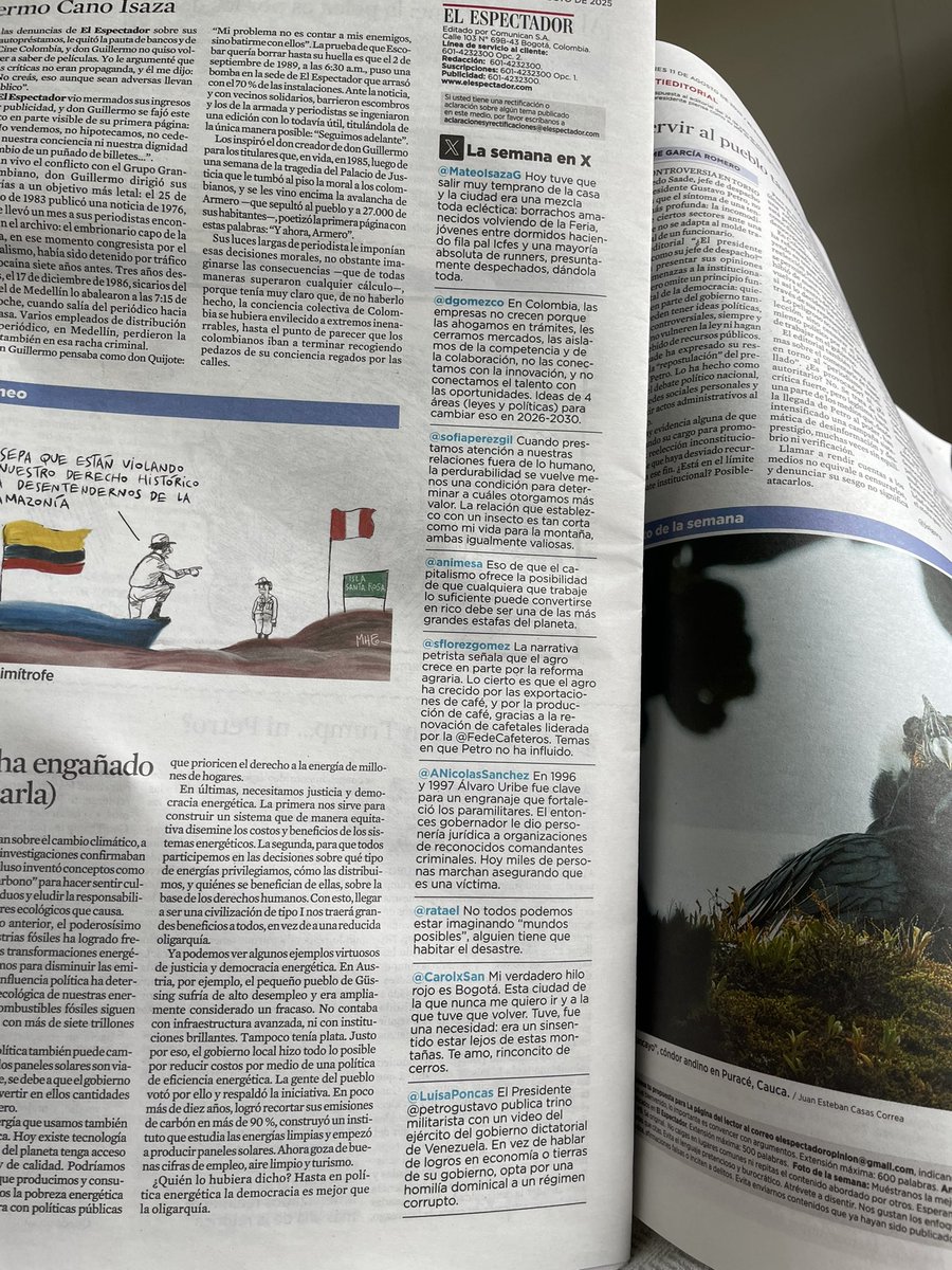 Lucas Peña Lopera (@lucaspe) on Twitter photo La opinión en X de <a href="/elespectador/">El Espectador</a> pasa a los lunes. Hoy <a href="/dgomezco/">Daniel Gómez Gaviria</a> <a href="/animesa/">Ana María Mesa Villegas</a> La opinión en X de <a href="/elespectador/">El Espectador</a> pasa a los lunes. Hoy <a href="/dgomezco/">Daniel Gómez Gaviria</a> <a href="/animesa/">Ana María Mesa Villegas</a>