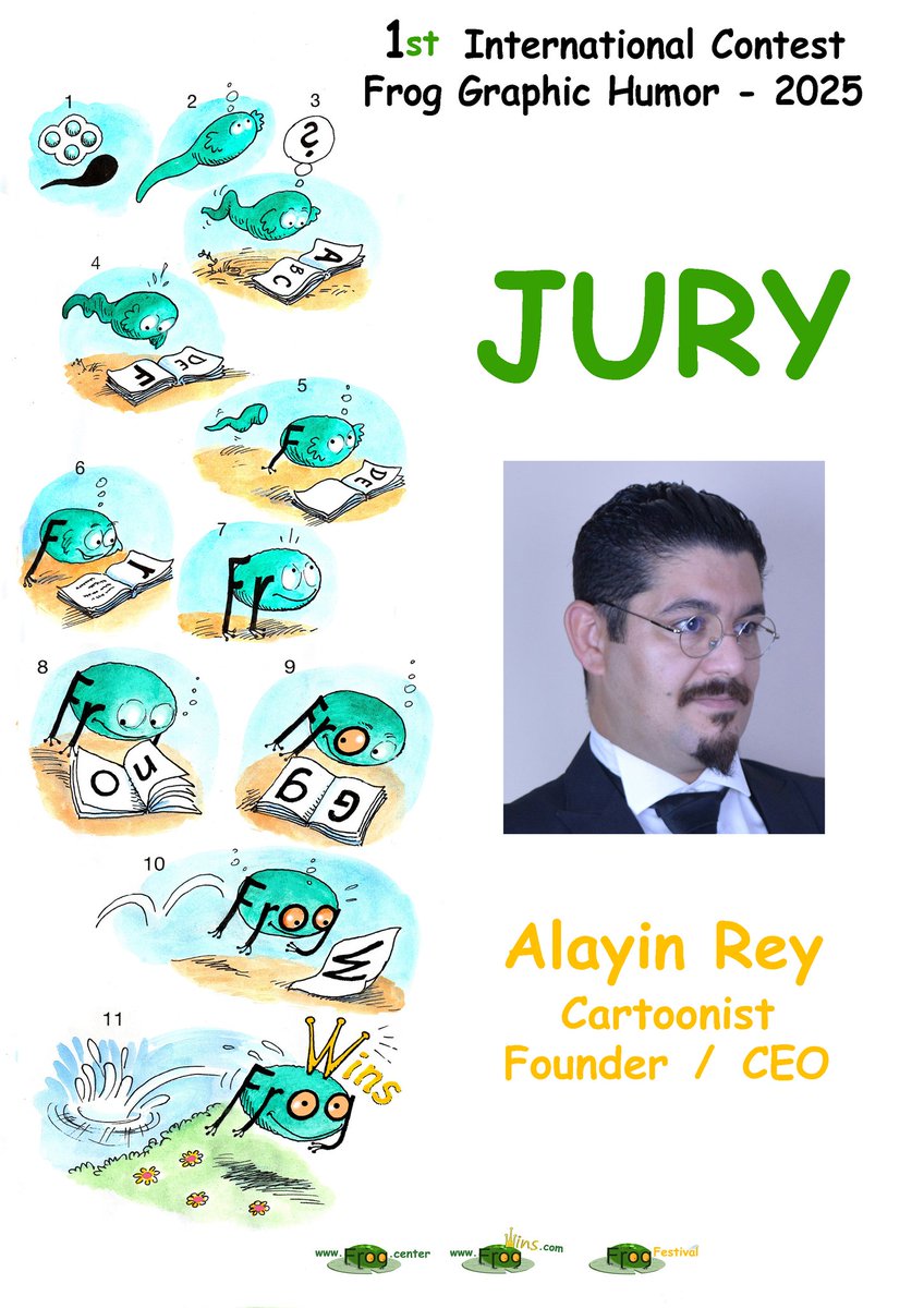 thefrogfestival's tweet photo. Jury Members Of The 1st International Contest Frog Graphic Humor - 2025
#jury #jurycartoon #frogwins #frogcenter #thefrogfestival #alayinrey #alayinray #founderceo #frogcollege #frogsandwich #frogacademy #frogdesign #frog #frogfestival #comic https://t.co/QLbbPVq1uE