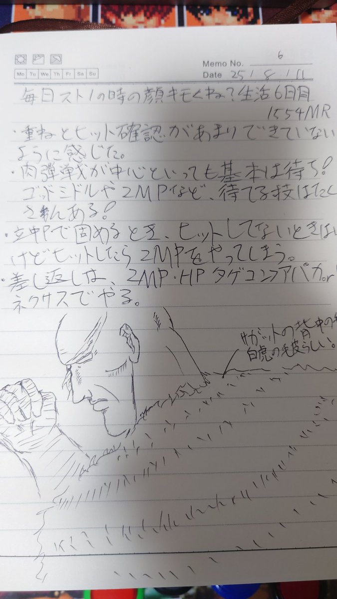 今日のサガットメモ