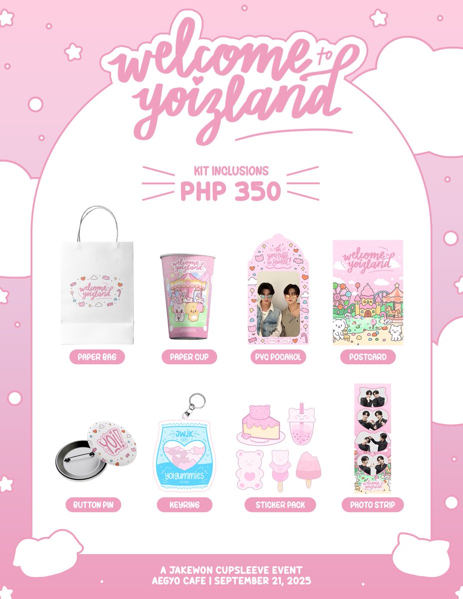 ilyoiz's tweet photo. Be the sugar in our story and make YOIZ Land sweet as it can be! Registration for #WelcomeToYOIZLand is now open~ 😉🍬🍰🍭💓✨

🗓️: Sept 21 | 12-4 PM
📍: Aegyo Cafe, Quezon City

COME &amp; GO: https://t.co/tPSsdxovq6
ONLINE: https://t.co/OxUuBs7BpZ

See you there, chingus! 🎢🎡 https://t.co/Ee8Edy4IH7