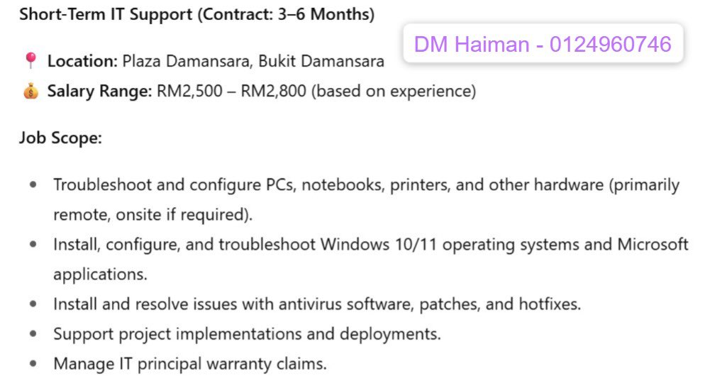 NurinAndrian's tweet photo. <Job Vacancy>
any question, please dm/ws 

Thank you https://t.co/AgGGGlJibG