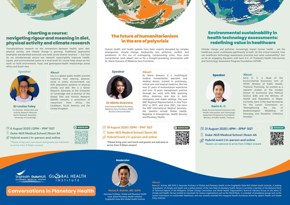 H_S_Global's tweet photo. 📢Event highlight📢 - Phase 2

The future of humanitarianism in the era of polycrisis
Speaker: Dr Maria Guevara
Doctors Without Borders/Médecins Sans Frontières (MSF)
📍Duke-NUS Medical School | Room 8A
🔗 Register now :https://t.co/WCohJyYZtd https://t.co/IBctweuVA3