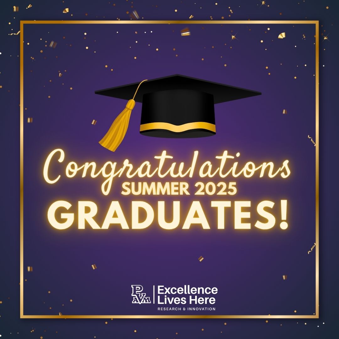 Congratulations to all our Summer 2025 graduates! 

Your hard work, innovation, and dedication embody the spirit of excellence that lives here at PVAMU. We can't wait to see how you change the world!

 #ExcellenceLivesHere #PVAMU