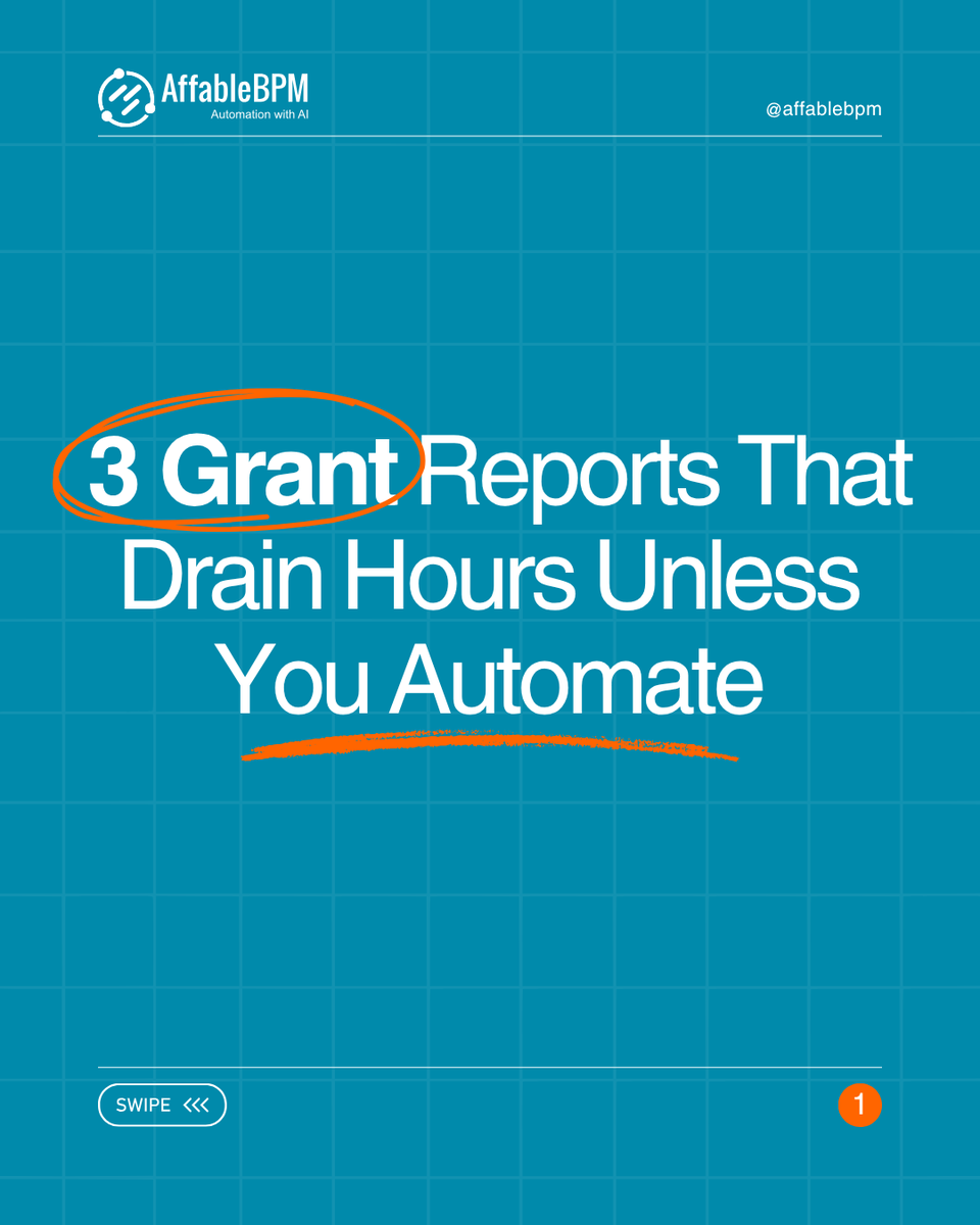 ⏳ Grant budgets, progress updates, closeout reports—each can eat days &amp; still risk deadlines.

With AffableBPM, they’re real-time, audit-ready &amp; always on time.

💡 Reporting shouldn’t be the hardest part.

🌐 affablebpm.ai