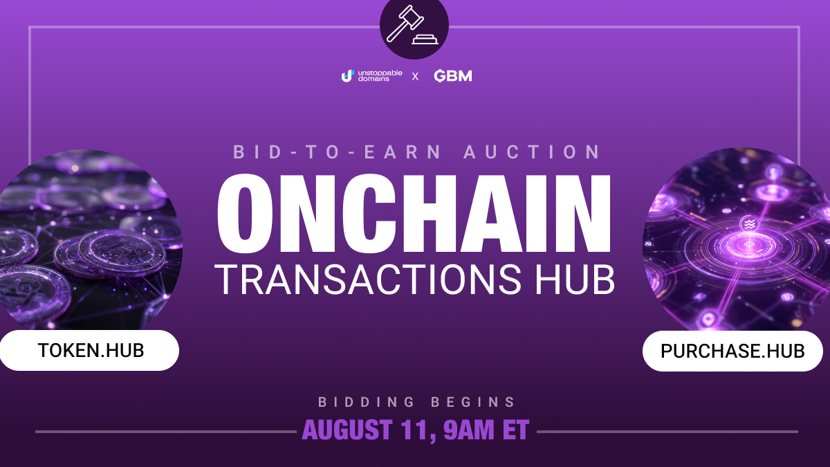 What powers the onchain economy?

🔁 token.hub for swaps, tokens, and movement
🛒 purchase.hub for crypto payments and checkout flows

These are builder-grade names, made for the tools people rely on every day.

Built for utility, not hype.
Every bid earns. Starts in 1 hour.